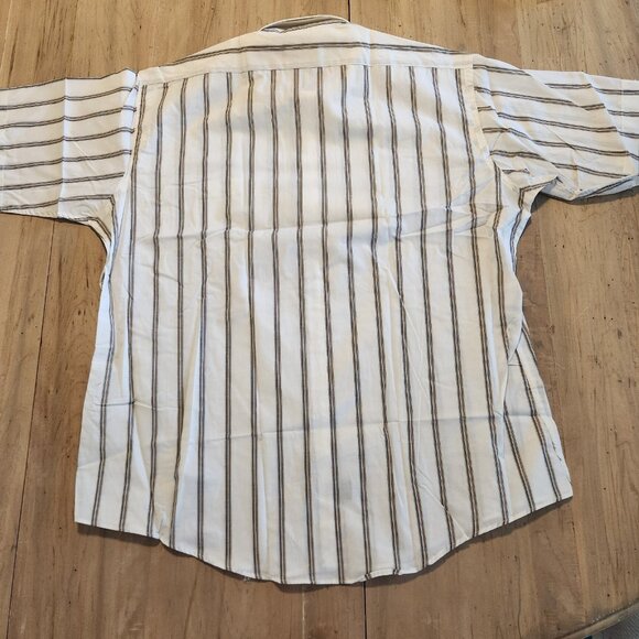 Botany 500 Shirt Vintage Button Down‎ Short Sleeve White Striped 17.5 NEW NWT - Picture 4 of 10